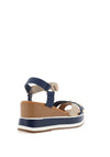 Menbur Mix Strap Wedge Sandals, Navy