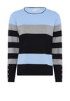 Micha Colour Block Striped Sweater, Blue