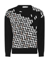 Micha Metallic Geometric Print Jumper, Black