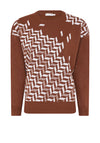 Micha Metallic Geometric Print Jumper, Brown