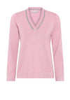 Micha V Neck Sweater, Baby Pink