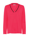 Micha V Neck Sweater, Cerise Pink