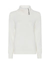 Micha Zip Neck Diamond Knit Jumper, Off White