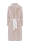 Micha Faux Fur Long Coat, Beige