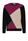 Micha Colour Block Jumper, Black and Pink