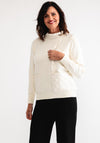 Micha Pocket Detail High Neck Jumper, Cream