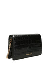 MICHAEL Michael Kors Jet Set Crocodile Embossed Crossbody Bag, Black