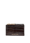 MICHAEL Michael Kors Empire Crocodile Embossed Card Holder, Brown