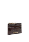 MICHAEL Michael Kors Empire Crocodile Embossed Card Holder, Brown