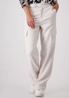 Monari Wide Leg Cargo Trousers, Light Beige