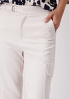 Monari Wide Leg Cargo Trousers, Light Beige