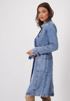 Monari Denim Belted Trench Coat, Blue