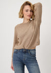 Monari Glitter Lurex Knitted Jumper, Brown