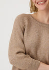 Monari Glitter Lurex Knitted Jumper, Brown