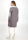 Monari Shimmer Detail Long Open Reversible Cardigan, Grey & Silver