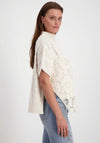 Monari Floral Sequin Cable Knit Sweater, Cream