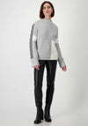 Monari Colour Block High Neck Jumper, Grey