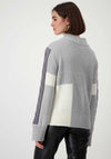 Monari Colour Block High Neck Jumper, Grey