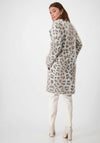 Monari Leopard Fluffy Knit Coat, Beige