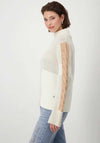 Monari Cable Knit High Neck Jumper, White