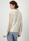 Monari Cable Knit High Neck Jumper, White