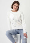 Monari Glossy Letter Sweatshirt, White