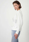 Monari Glossy Letter Sweatshirt, White