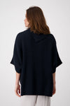 Monari Knit Poncho Wool Blend Jumper, Navy