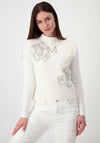 Monari Rhinestone Sleeveless Knit Top, White