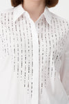 Monari Rhinestone Embellished Cotton Shirt, White