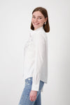 Monari Rhinestone Embellished Cotton Shirt, White