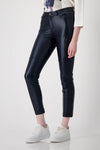 Monari Metallic Skinny Fit Trousers, Navy