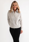 Monari Lurex Full Zip Knit Cardigan, Silver