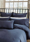 Morris & Co Linen Blend Plain Dye Duvet Cover, Blue