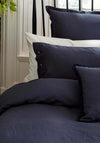 Morris & Co Linen Blend Plain Dye Duvet Cover, Blue