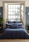 Morris & Co Linen Blend Plain Dye Duvet Cover, Blue