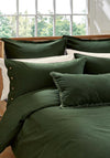 Morris & Co Linen Blend Plain Dye Duvet Cover, Green