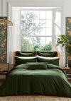 Morris & Co Linen Blend Plain Dye Duvet Cover, Green