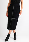 My Soul Grid Zip Midi Skirt, Black