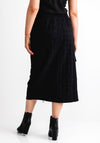 My Soul Grid Zip Midi Skirt, Black