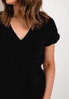 My Soul Side Zip Textured Top, Black