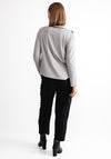 My Soul Zip Detail Colour Block Top, Grey