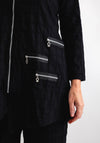 My Soul Embossed Check Zip Jacket, Black