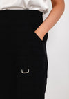 My Soul Pocket Detail Relaxed Textured Cuff Trousers, Black