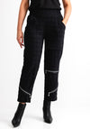 My Soul Grid Zip Detail Cropped Trousers, Black