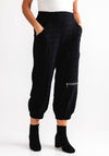 My Soul Embossed Check Trousers, Black