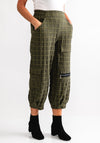 My Soul Embossed Check Trousers, Green