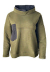 My Soul Striped Contrast Fabric High Neck Sweatshirt, Green