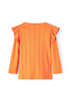 Name It Mini Girl Lanna Long Sleeve Top, Harvest Pumpkin