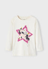 Name It Mini Girl Nanett Long Sleeve Top, Jet Stream